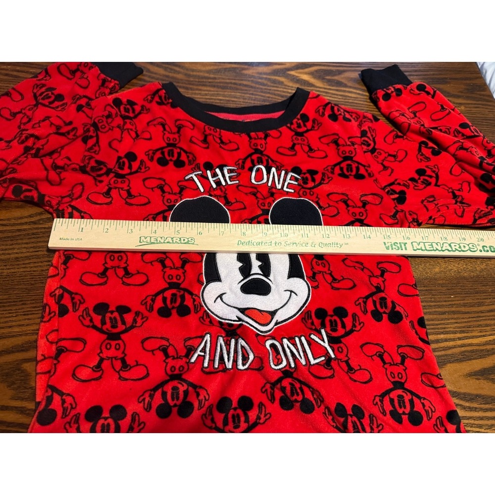 Disney Mickey Mouse Red Pajama Set Sleepwear Top Pants Womens S cozy soft - Picture 4 of 15